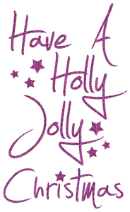 Vel Strijkletters Kerst Have A Holly Jolly Christmas Glitter Lavender - afb. 2