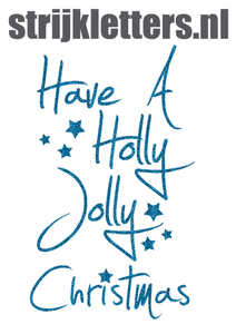 Vel Strijkletters Kerst Have A Holly Jolly Christmas Glitter Blue - afb. 1