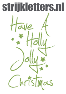 Vel Strijkletters Kerst Have A Holly Jolly Christmas Glitter Light Green - afb. 1