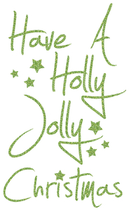 Vel Strijkletters Kerst Have A Holly Jolly Christmas Glitter Light Green - afb. 2