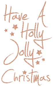 Vel Strijkletters Kerst Have A Holly Jolly Christmas Glitter Light Rose Gold - afb. 2