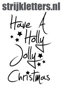 Vel Strijkletters Kerst Have A Holly Jolly Christmas Polyester Ondergrond Zwart - afb. 1