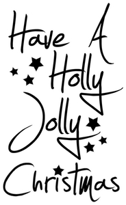 Vel Strijkletters Kerst Have A Holly Jolly Christmas Polyester Ondergrond Zwart - afb. 2