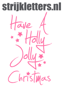 Vel Strijkletters Kerst Have A Holly Jolly Christmas Glitter Neon Pink Glitter 448 - afb. 1
