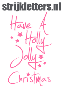 Vel Strijkletters Kerst Have A Holly Jolly Christmas Glitter Neon roze Glitter - afb. 1