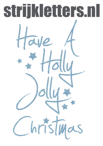 Vel Strijkletters Kerst Have A Holly Jolly Christmas Glitter Neon Blauw Glitter - afb. 1