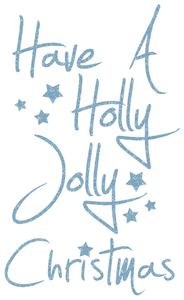 Vel Strijkletters Kerst Have A Holly Jolly Christmas Glitter Neon Blauw Glitter - afb. 2