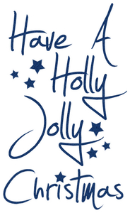 Vel Strijkletters Kerst Have A Holly Jolly Christmas Glitter Navy Blue Glitter 423 - afb. 2