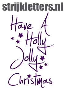 Vel Strijkletters Kerst Have A Holly Jolly Christmas Glitter Purple Glitter 424 - afb. 1