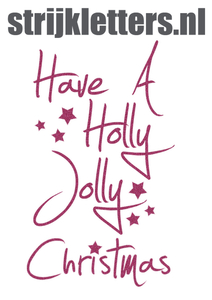 Vel Strijkletters Kerst Have A Holly Jolly Christmas Glitter Pink Glitter 457 - afb. 1