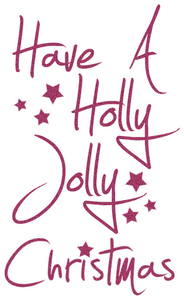 Vel Strijkletters Kerst Have A Holly Jolly Christmas Glitter Pink Glitter 457 - afb. 2