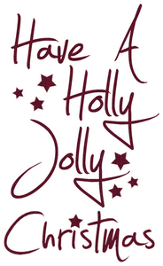 Vel Strijkletters Kerst Have A Holly Jolly Christmas Glitter Burgundy  Glitter 422 - afb. 2