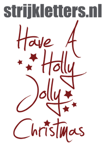 Vel Strijkletters Kerst Have A Holly Jolly Christmas Glitter Red Glitter 456 - afb. 1