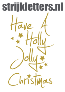 Vel Strijkletters Kerst Have A Holly Jolly Christmas Glitter Light Gold Glitter 425 - afb. 1