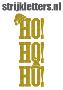 Vel Strijkletters Kerst Ho Ho Ho Glitter Goud - afb. 1