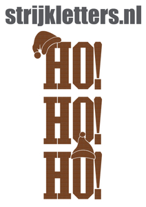 Vel Strijkletters Kerst Ho Ho Ho Design Leer Bruin - afb. 1
