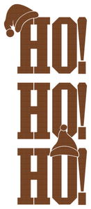 Vel Strijkletters Kerst Ho Ho Ho Design Leer Bruin - afb. 2