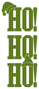 Vel Strijkletters Kerst Ho Ho Ho Design Zebra Groen - afb. 2