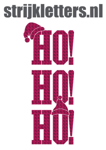 Vel Strijkletters Kerst Ho Ho Ho Design Zebra Roze - afb. 1
