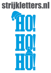 Vel Strijkletters Kerst Ho Ho Ho Polyester Ondergrond Blauw - afb. 1