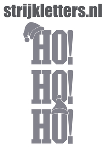 Vel Strijkletters Kerst Ho Ho Ho Polyester Ondergrond Grijs - afb. 1