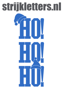 Vel Strijkletters Kerst Ho Ho Ho Flex Helderblauw - afb. 1