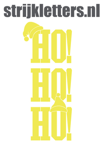 Vel Strijkletters Kerst Ho Ho Ho Polyester Ondergrond Neon Geel - afb. 1