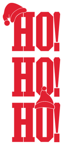 Vel Strijkletters Kerst Ho Ho Ho Polyester Ondergrond Rood - afb. 2