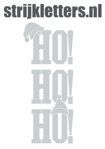 Vel Strijkletters Kerst Ho Ho Ho Polyester Ondergrond Zilver - afb. 1