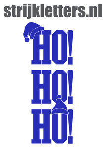 Vel Strijkletters Kerst Ho Ho Ho Flex Middel Blauw - afb. 1