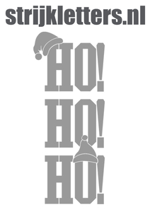 Vel Strijkletters Kerst Ho Ho Ho Flock Grijs - afb. 1
