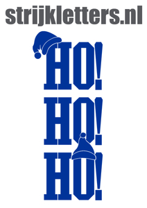 Vel Strijkletters Kerst Ho Ho Ho Flock Kobalt Blauw - afb. 1