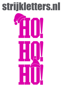 Vel Strijkletters Kerst Ho Ho Ho Flock Magenta - afb. 1