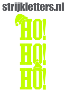 Vel Strijkletters Kerst Ho Ho Ho Flock Neon Geel - afb. 1