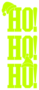 Vel Strijkletters Kerst Ho Ho Ho Flock Neon Geel - afb. 2