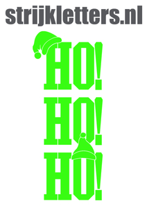 Vel Strijkletters Kerst Ho Ho Ho Flock Neon Groen - afb. 1