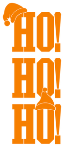 Vel Strijkletters Kerst Ho Ho Ho Flock Neon Oranje - afb. 2