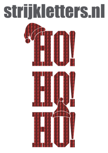 Vel Strijkletters Kerst Ho Ho Ho Holografische Rood - afb. 1