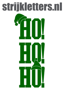 Vel Strijkletters Kerst Ho Ho Ho Reflecterend Donker Groen - afb. 1