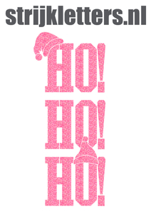 Vel Strijkletters Kerst Ho Ho Ho Glitter Medium Pink - afb. 1
