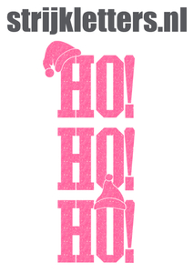 Vel Strijkletters Kerst Ho Ho Ho Glitter Neon roze Glitter - afb. 1