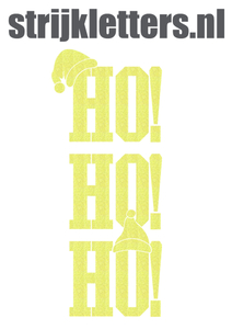 Vel Strijkletters Kerst Ho Ho Ho Glitter Neon geel Glitter - afb. 1