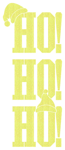 Vel Strijkletters Kerst Ho Ho Ho Glitter Neon Yellow Glitter 446 - afb. 2