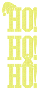 Vel Strijkletters Kerst Ho Ho Ho Glitter Neon geel Glitter - afb. 2