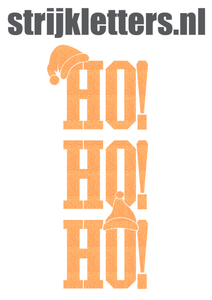 Vel Strijkletters Kerst Ho Ho Ho Glitter Neon Oranje Glitter - afb. 1