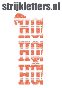 Vel Strijkletters Kerst Ho Ho Ho Glitter Rainbow Coral Glitter ST - afb. 1