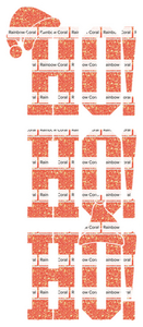 Vel Strijkletters Kerst Ho Ho Ho Glitter Rainbow Coral Glitter ST - afb. 2