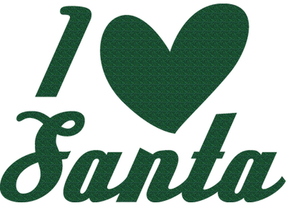 Vel Strijkletters Kerst I Love Santa Glitter Groen - afb. 2