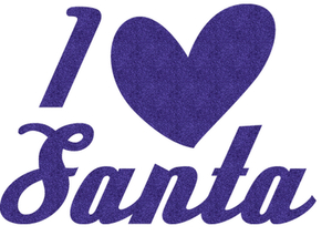Vel Strijkletters Kerst I Love Santa Glitter Paars - afb. 2