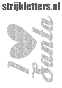 Vel Strijkletters Kerst I Love Santa Glitter Silver 450 - afb. 1